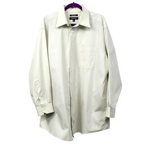 Murano Men's Long Sleeve Shirt Creme Size 17 1/2‎ 34
